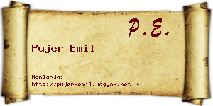Pujer Emil névjegykártya