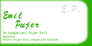 emil pujer business card